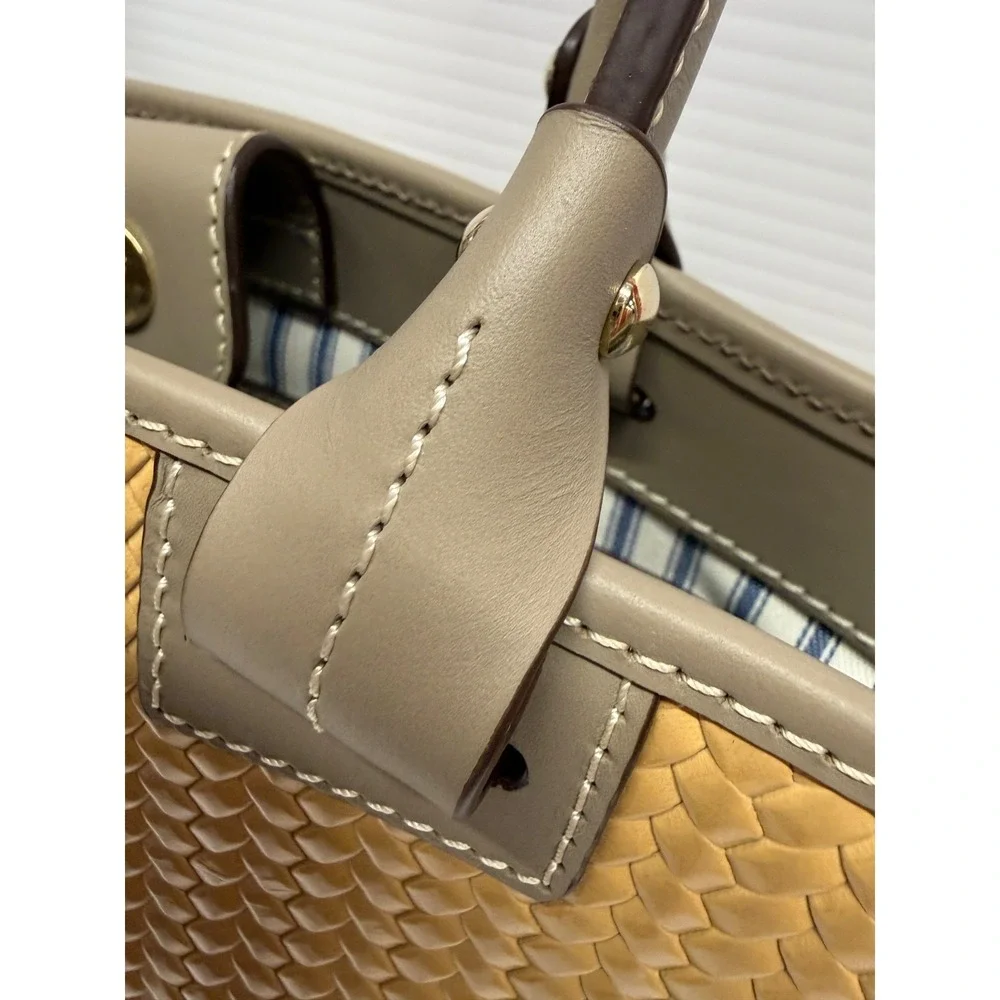 Dooney Bourke Beacon Woven ATLANTIC Tote Tan Taupe Shoulder Bag PURSE NWTS - Picture 8 of 12
